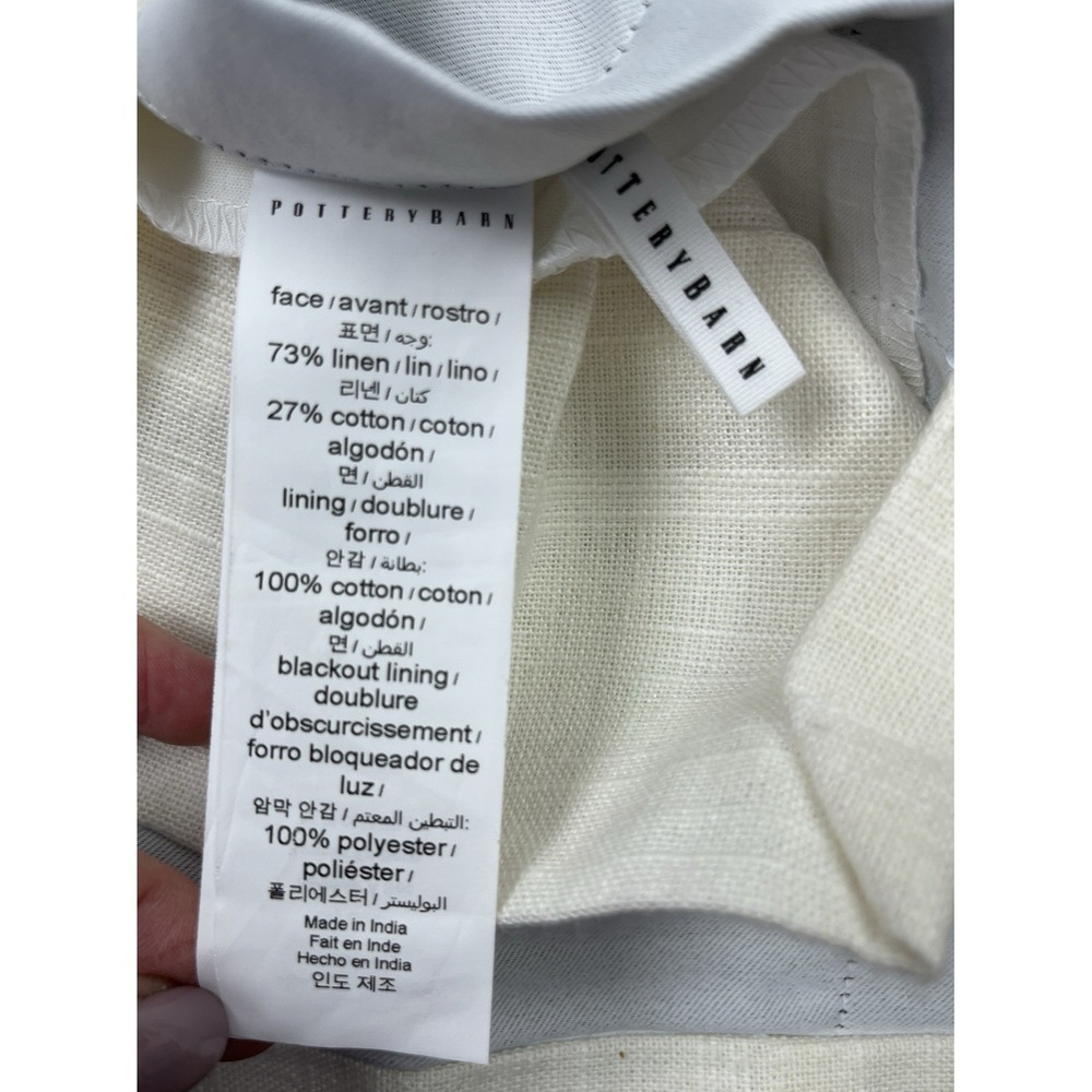 Pottery Barn Emery Linen Blackout Curtain Panel in Ivory 30" x 90" NEW - Picture 6 of 6
